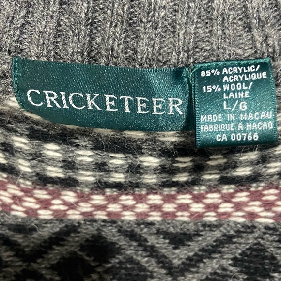 Cricketer Men Acrylic wool blend long sleeve knit crew neck sweater. Size L. Use - Picture 6 of 7